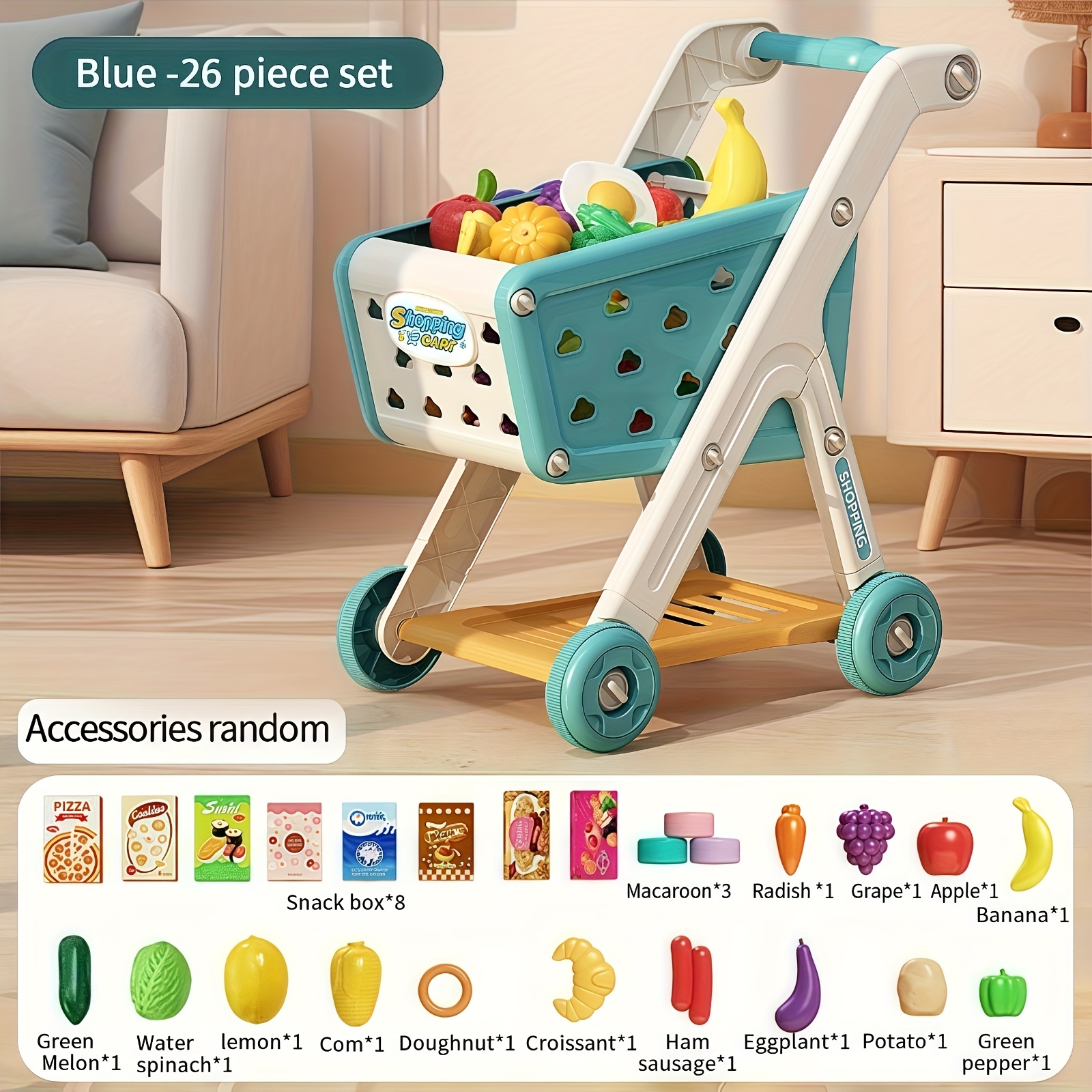 Kids Simulation Shopping Cart  - Baby Food Cooking Set avis et prix