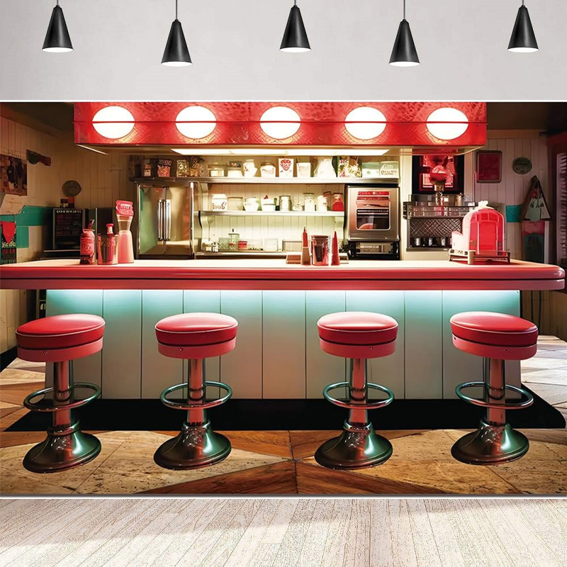 Photography Backdrop 50s Diner - Baby Food Restaurant avis et prix