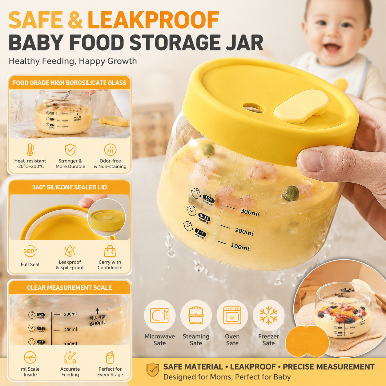 High Borosilicate Glass Baby F - Baby Food Prep Containers avis et prix