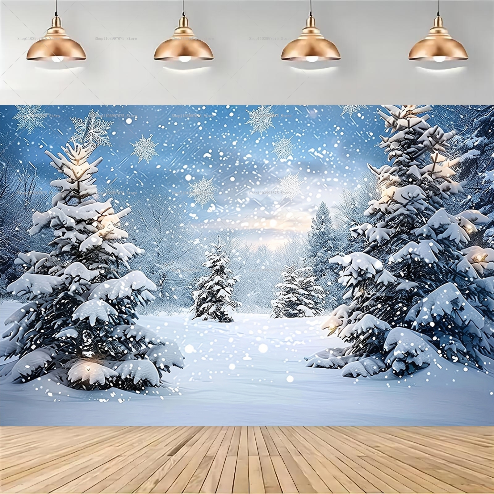 Snowy Forest Christmas Backdro - Baby Food For 1 Year Old avis et prix