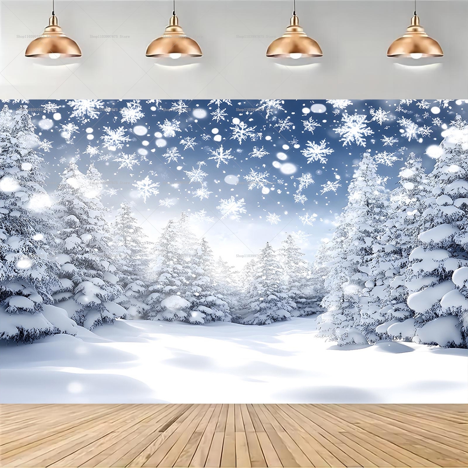 Snowy Forest Christmas Backdro - Baby Food For 1 Year Old avis et prix