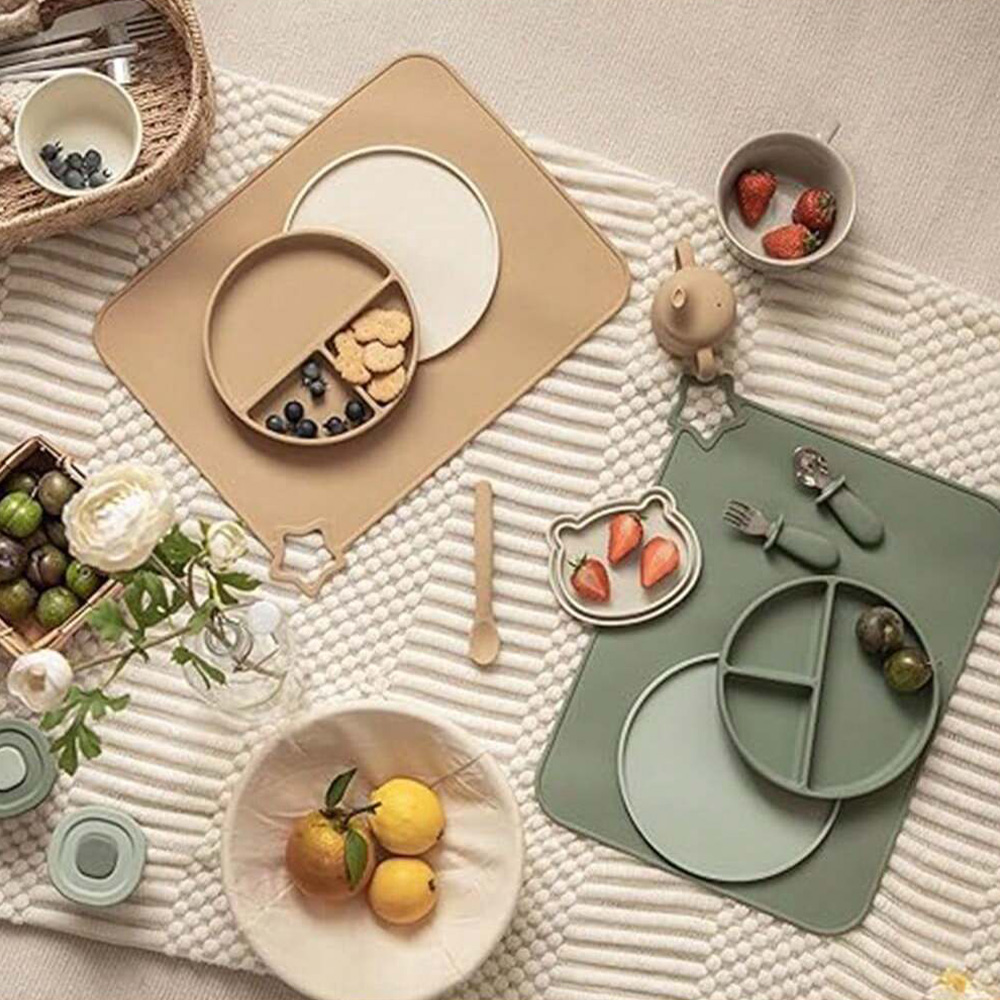 1PCS Simple Silicone Placemat  - Baby Food Restaurant avis et prix