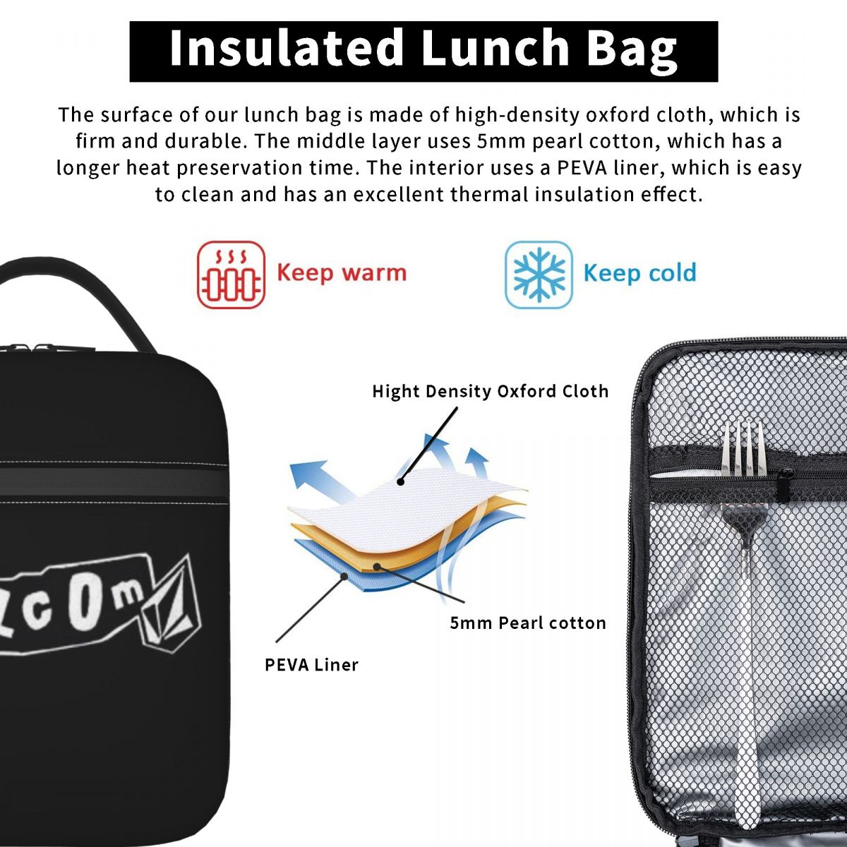 V-Volcom Logo Insulated Lunch  - Baby Food Logo avis et prix