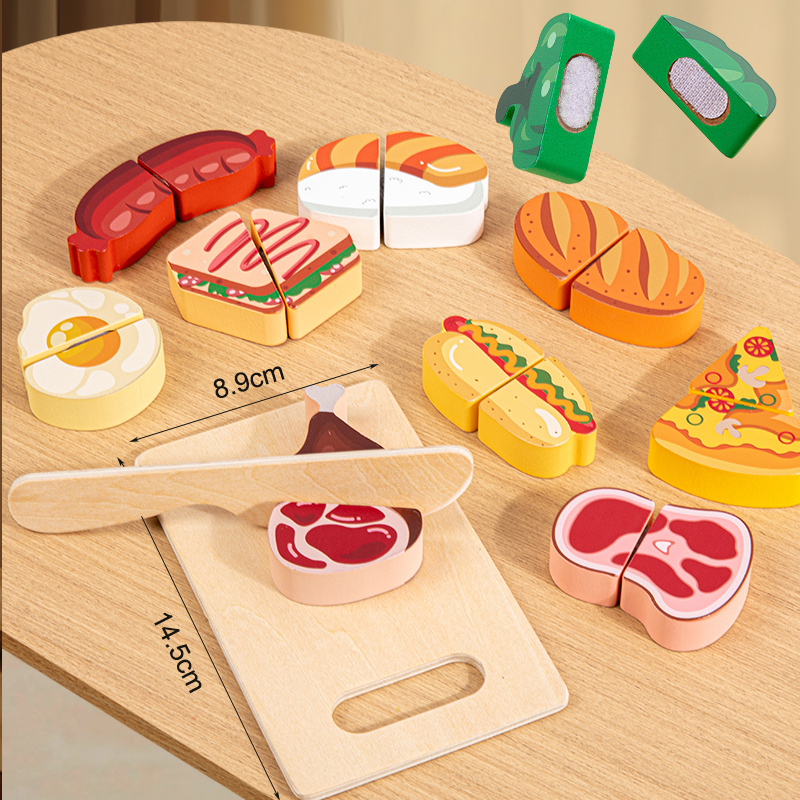Wooden Kitchen Pretend Toy Sim - Baby Food Cooking Set avis et prix