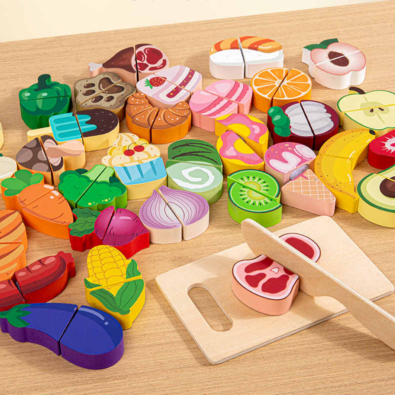 Wooden Kitchen Pretend Toy Sim - Baby Food Cooking Set avis et prix