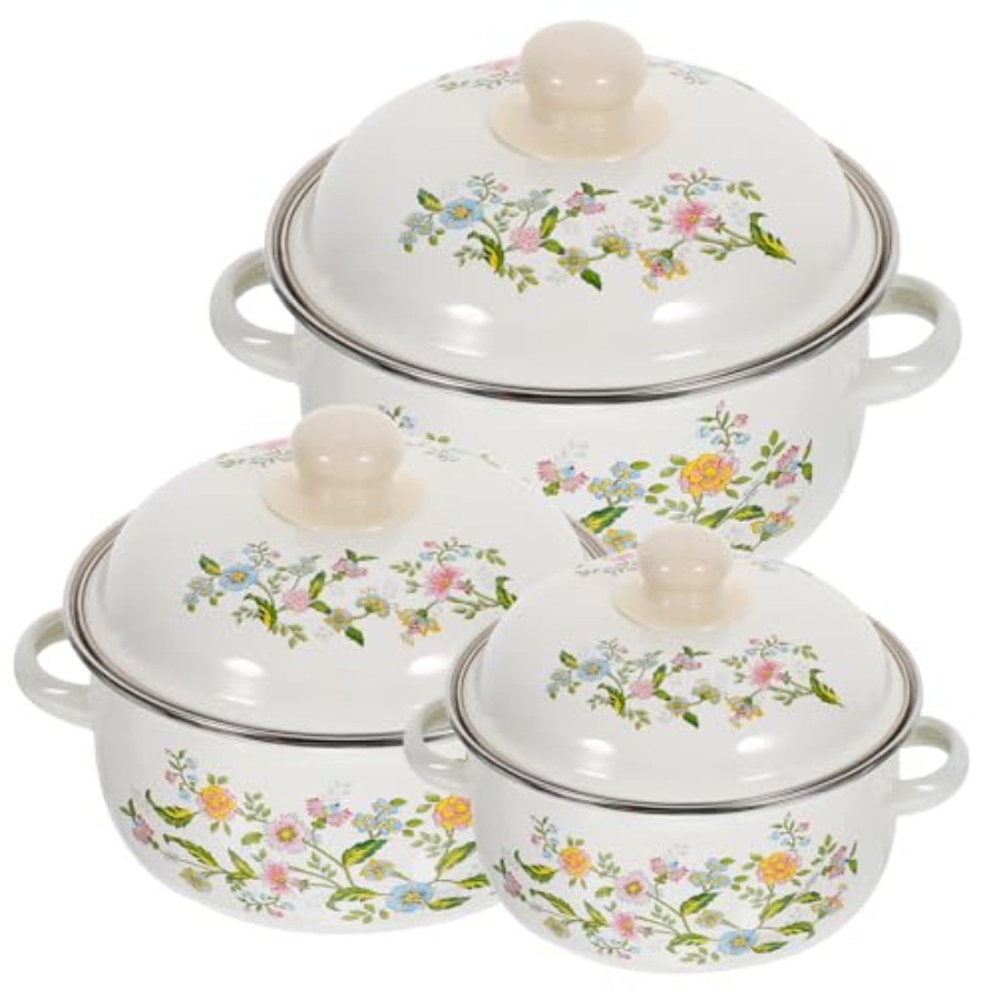 Mini Enamel Soup Pot Set 3-Pie - Baby Food Cooking Set avis et prix