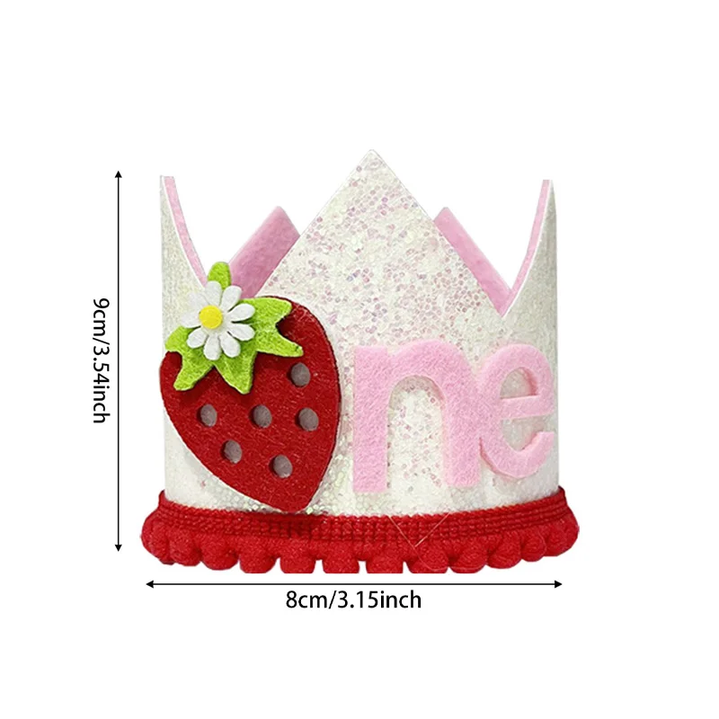 Pink Strawberry Crown Birthday - Baby Food Year Old avis et prix