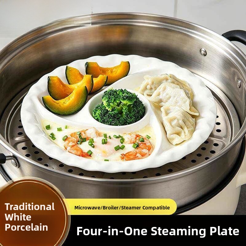 Ceramic Steamer Dish Four Grid - Baby Food Home avis et prix